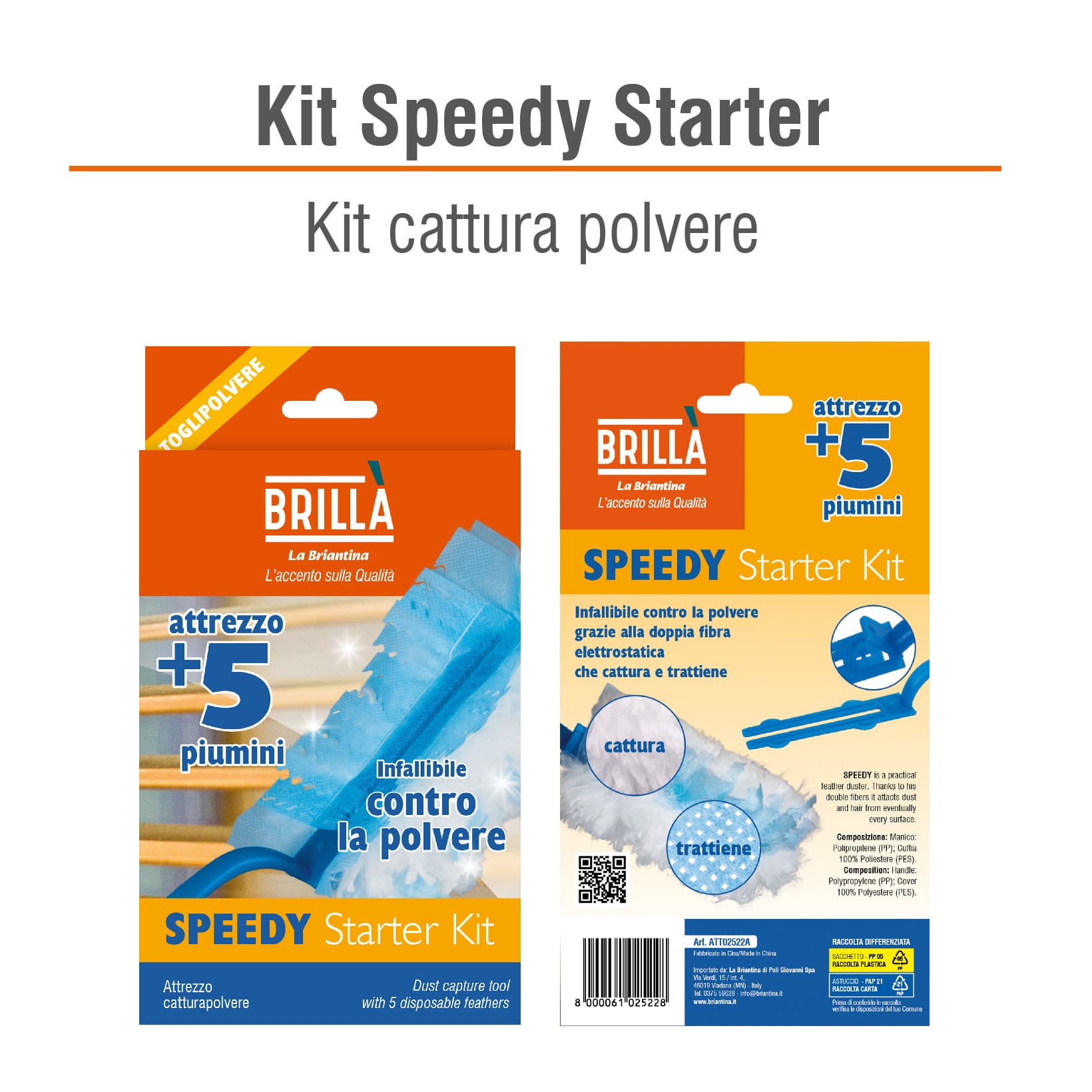 COFANETTO SPEEDY STARTER: 1 ATTREZZO CATTURAPOLVERE + 5 PIUMINI