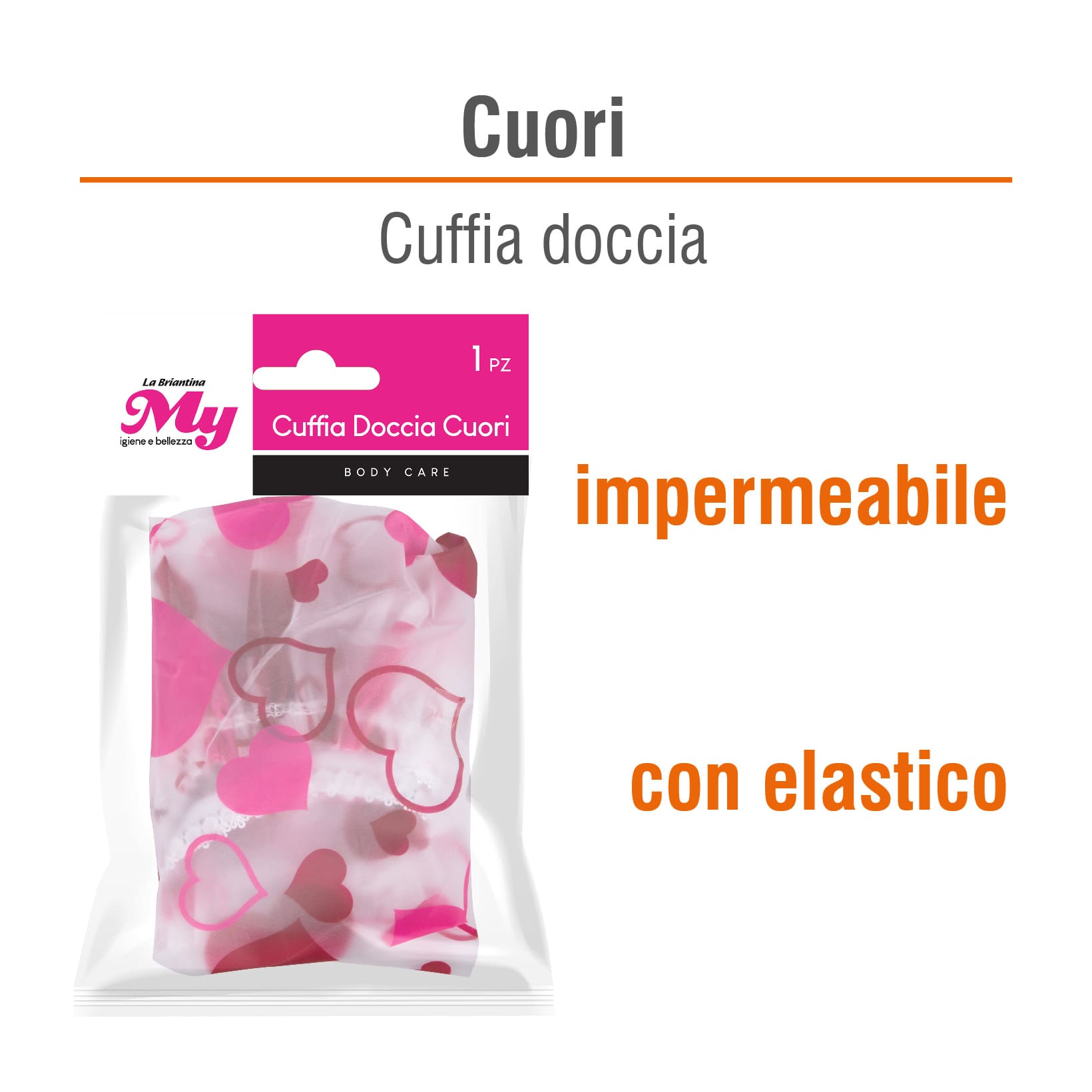 CUFFIA PER DOCCIA FANTASIA A CUORI