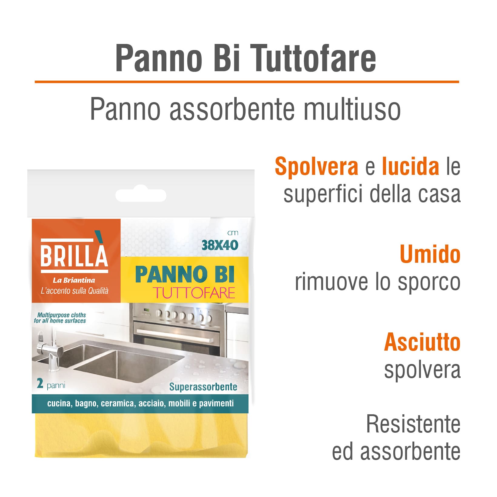 CONFEZIONE PANNI BI TUTTOFARE: 2 PANNI