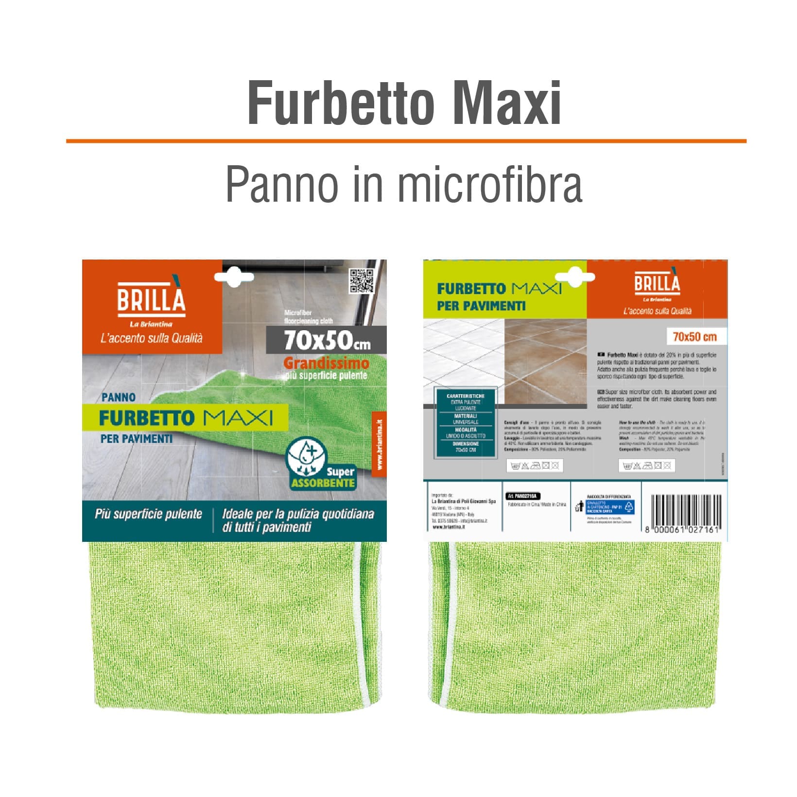 PANNO FURBETTO MAXI IN MICROFIBRA PER PAVIMENTI