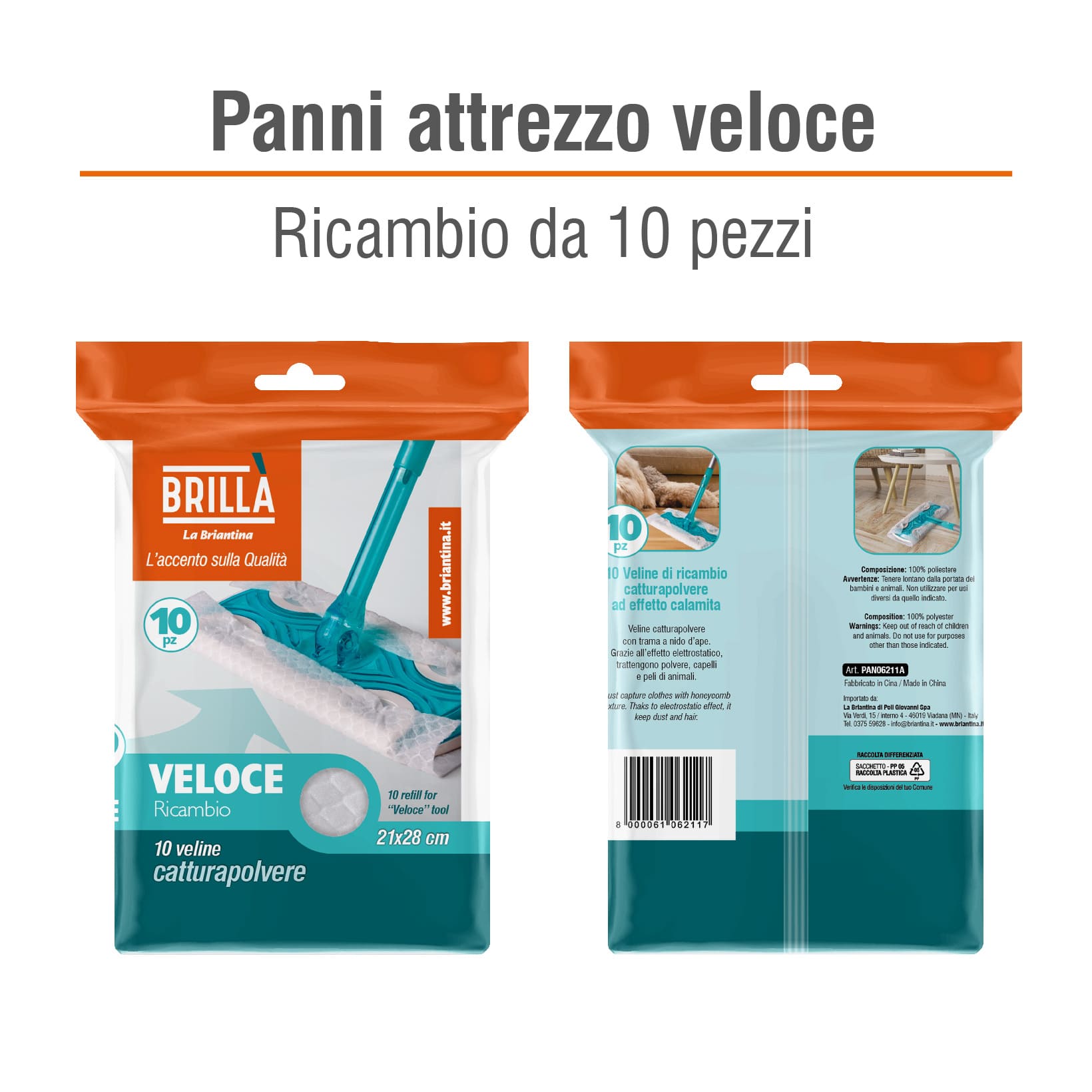 6 CONFEZIONI DI PANNI PAVIMENTO: 60 PANNI