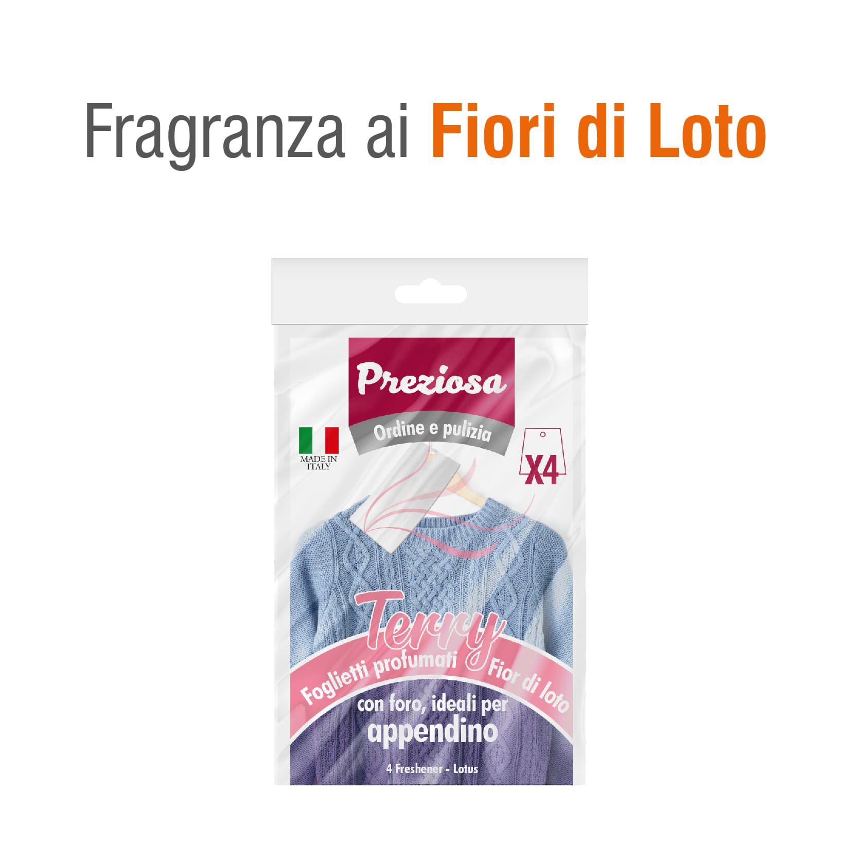 CONFEZIONE FOGLIETTI PROFUMATI AI FIORI DI LOTO: 4 FOGLIETTI