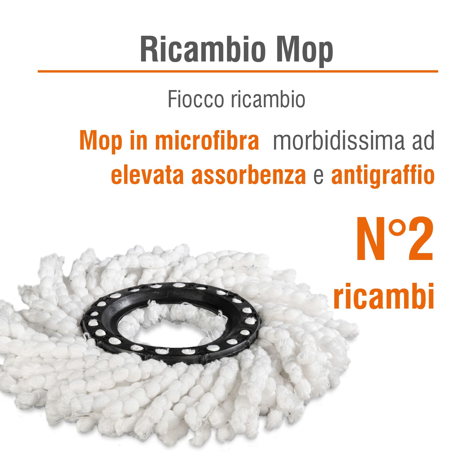 MOP IN MICROFIBRA DI RICAMBIO: 2 MOP