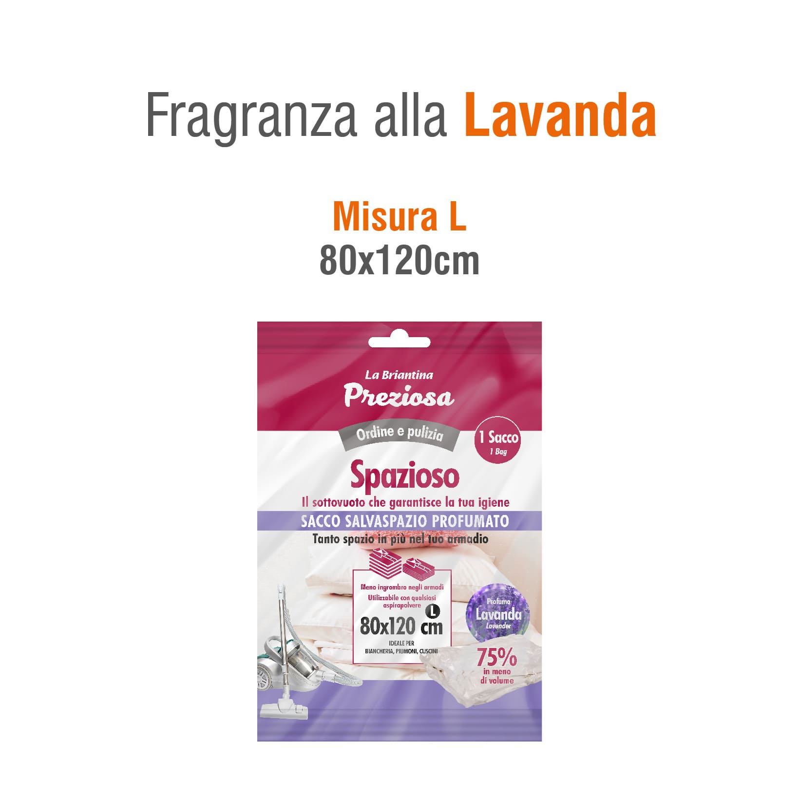 SACCO SALVASPAZIO ALLA LAVANDA PER PIUMONI E CUSCINI