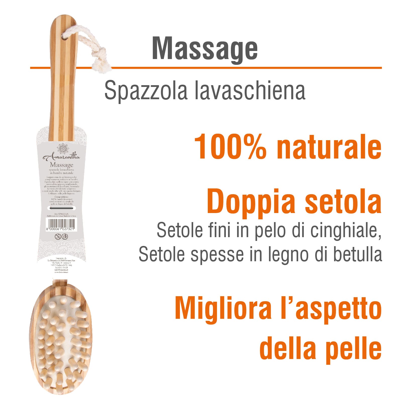 SPAZZOLA MASSAGE LAVASCHIENA IN BAMBOO