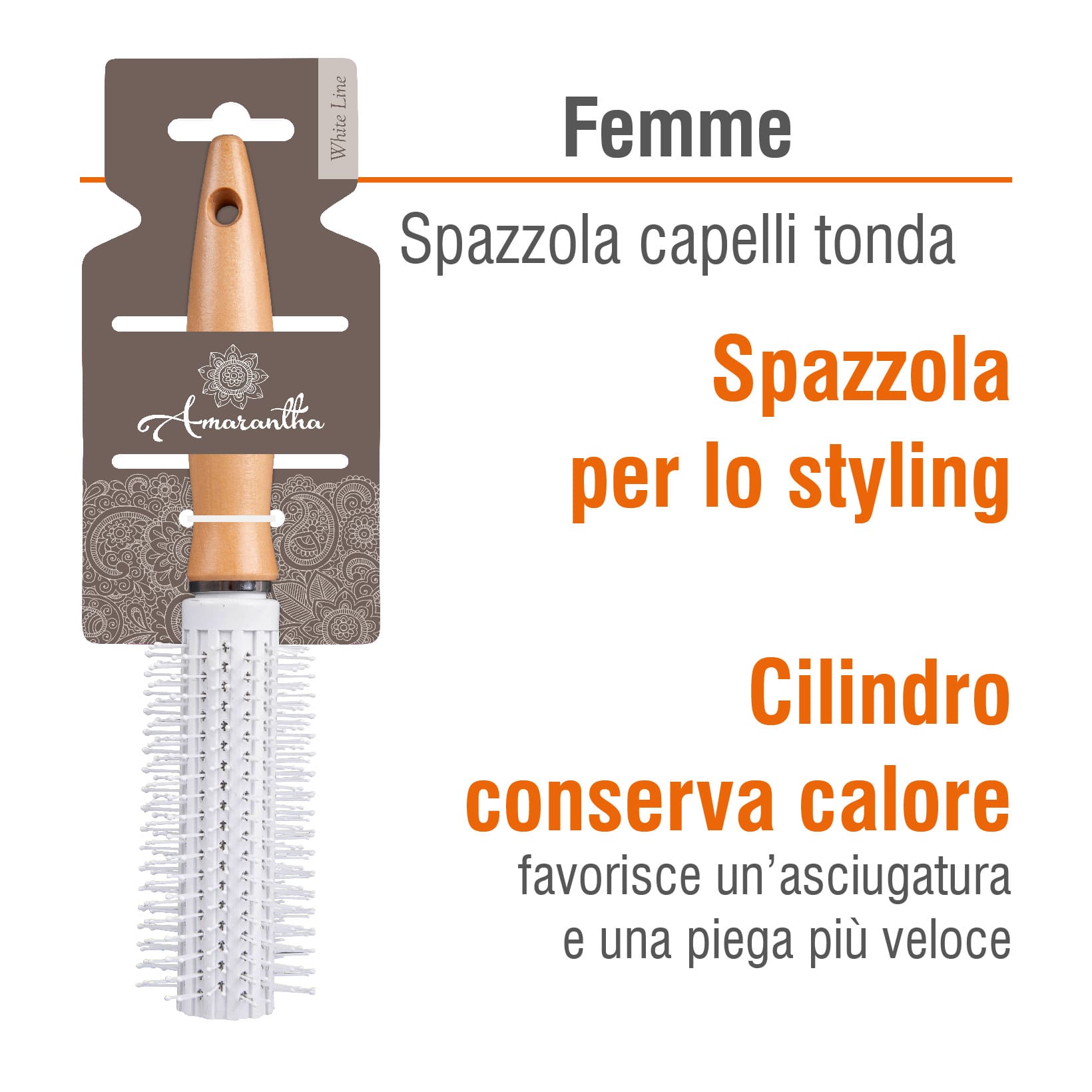 SPAZZOLA CAPELLI FEMME TONDA